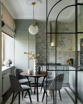 Small Kitchen, Big Impact 🎨✨
Choosing the right colours for a small kitchen can make all the difference. This stunning design by @marina_formoza_ proves just that! The delicate minty hues paired with warm marble veining create a fresh, airy vibe, while metallic accents like the brushed brass extractor add a touch of glamour. The soft palette keeps the space open and inviting, perfect for compact kitchens.
This kitchen is a masterpiece of balance—bright enough to expand the space visually, yet warm and cosy to make it feel like home. And don’t miss the seamless flow of textures, from the patterned chairs to the marble backsplash and floor, giving it layers of personality.
Thinking about refreshing your kitchen? Save this for inspiration!
.
.
.
.
.
.
.
.
#thegoodpainter #kitcheninterior #kitcheninteriors #kitchenidea #kitcheninteriordesign #kitcheninspirations  #kitchendesignideas #kitchendesigns #kitchentrends  #kitchendetails #kitchendesignideas  #openplankitchen #openplankitchendiner #crittall #crittalldoors #greencabinets #greenkitchen